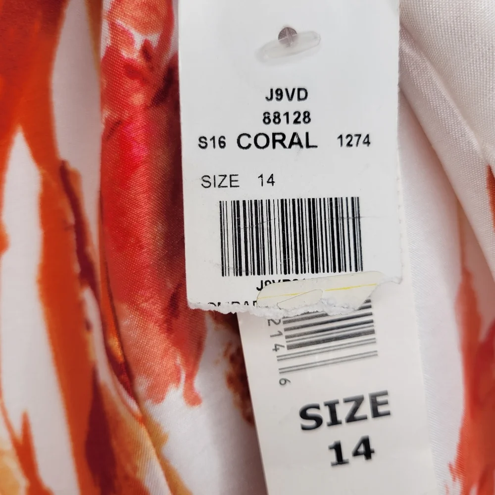 Tiana B. Floral Midi Dress - White and Orange - Picture 6 of 11